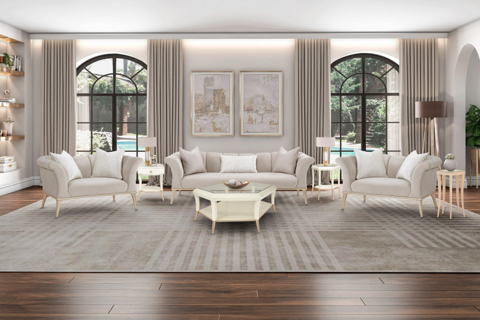 Yvette Sofa - Porcini/Champagne