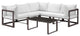 Brown White Fortuna 6-Piece Outdoor Patio Sectional Sofa Set