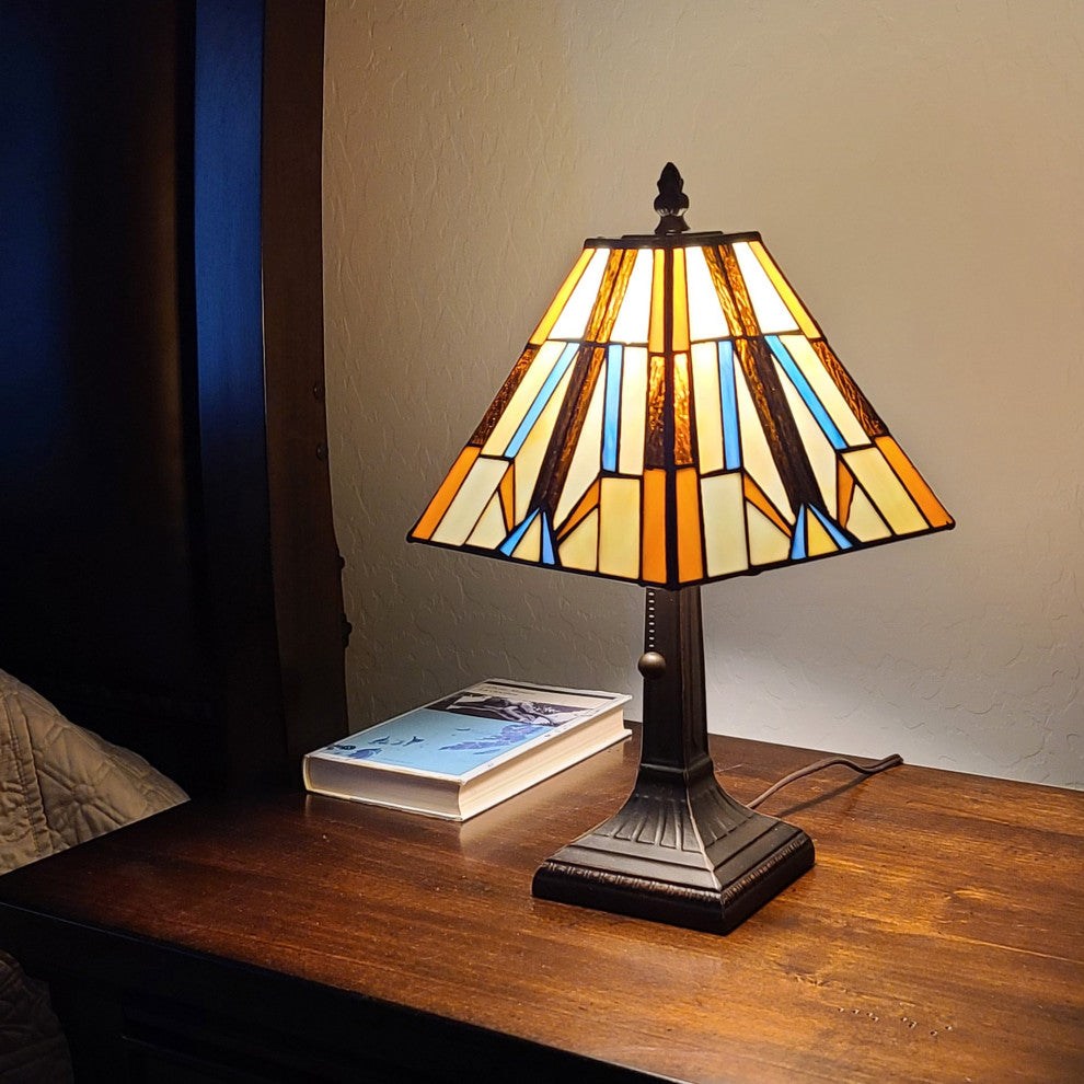 Tiffany Style Mission Mini Table Lamp 16" Tall