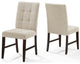 Beige Promulgate Biscuit Tufted Upholstered Fabric Dining Chair Set of 2