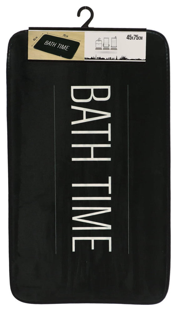 Bathroom Accessories Bath Time Collection, Black, Bathmat