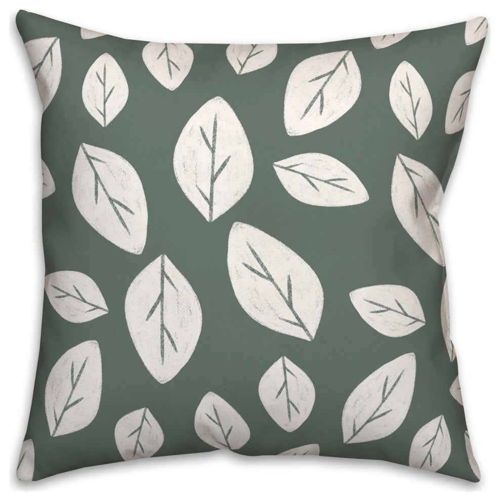 White Leaf Sage 18x18 Spun Poly Pillow