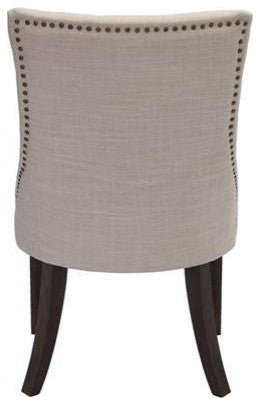 Walnut Wood Dining Set with Extendable Table and Beige Linen Chairs