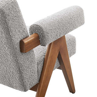 Lyra Boucle Fabric Armchair, Light Gray