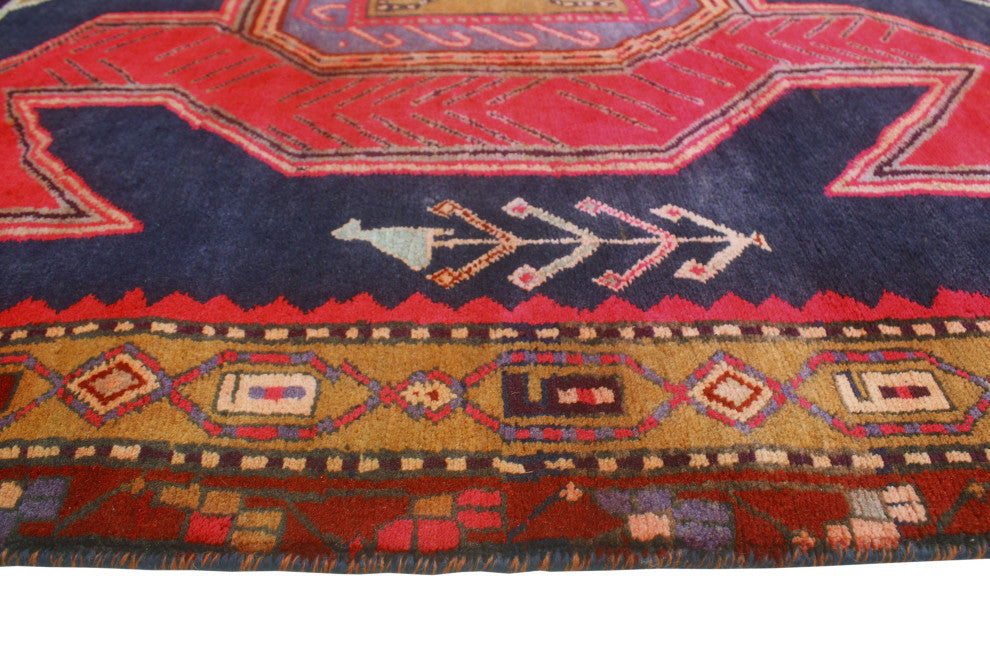 Fine Vintage Distressed Codie Navy/Rust Runner, 4'4x10'3