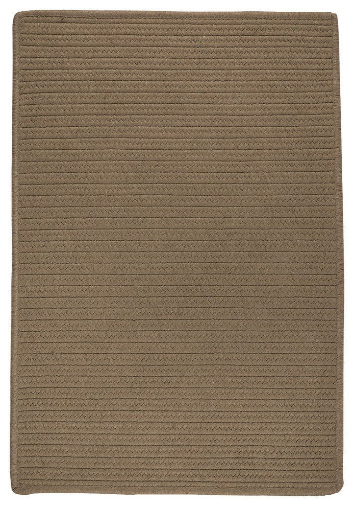 Sunbrella Solid LS02 Mushroom Sunbrella Area Rug, Rectangular 2'x3'