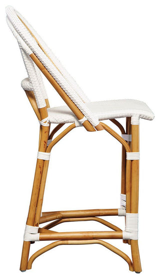 Leroy Rattan Counter Stool, White