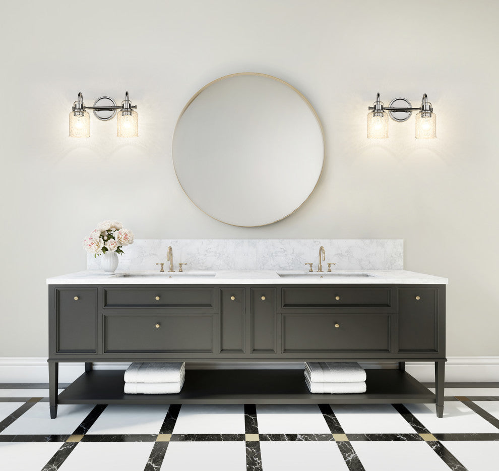Zlite 340-2V-CH 2-Light Vanity, Clear Seeded