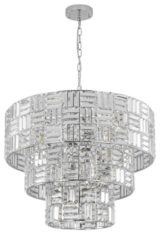 Luxury 11-Light Round Layered Chandelier With Crystal