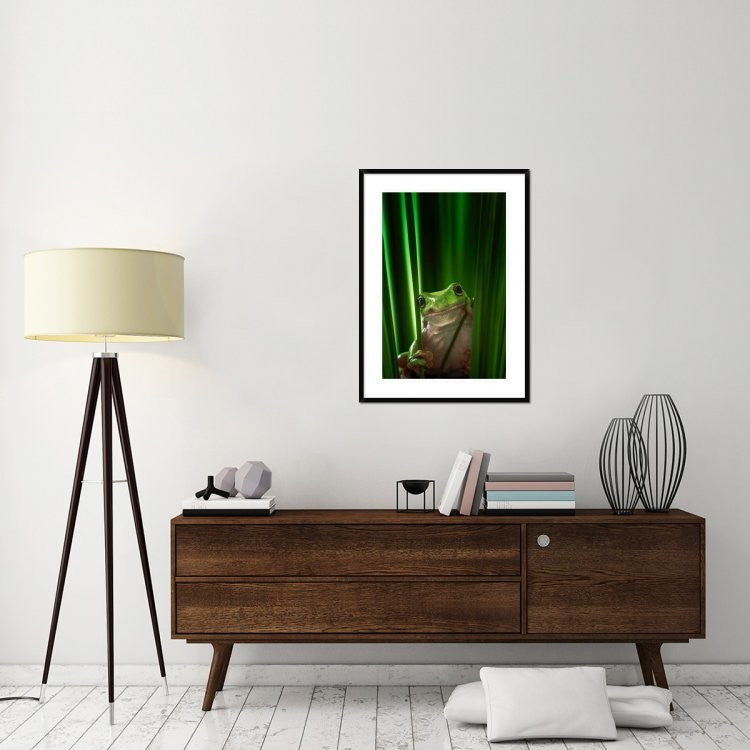 "Green Frog" Framed Digital Print by Ahmad Gafuri, 28"x38"