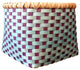 Large Hand Woven Basket, Turquoise and Purple