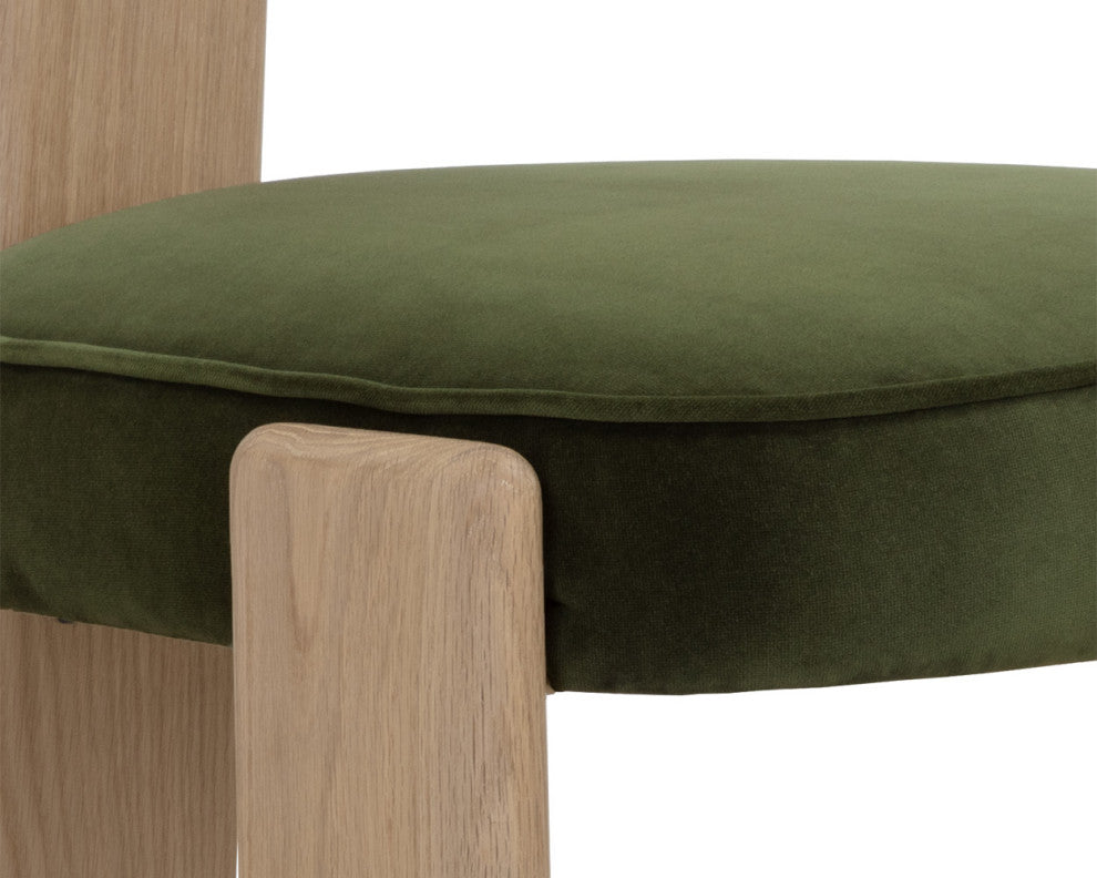 Horton Dining Chair, Rustic Oak, Forest Green, Set of 2