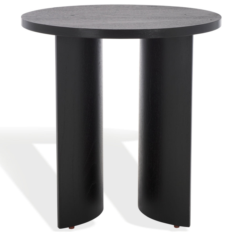 Safavieh Couture Audriella Round Wood Accent Table, Black