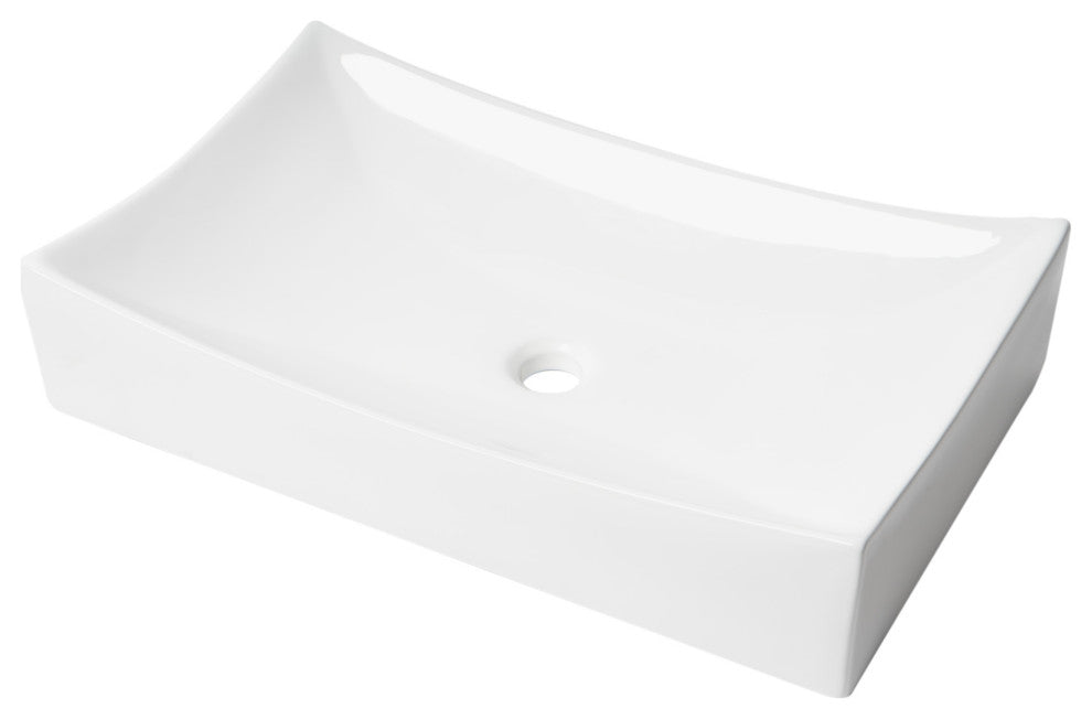 ALFI brand ABC904 White 26" Fancy Rectangular Above Mount Ceramic Sink
