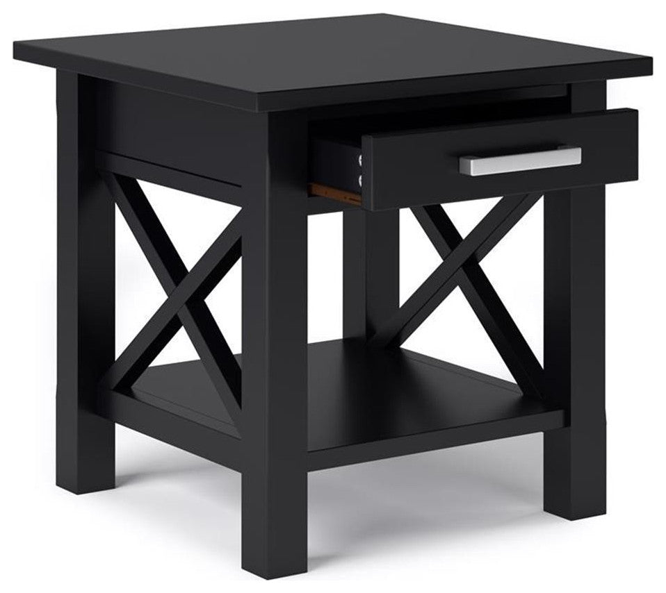 Kitchener Solid Wood End Table In Black