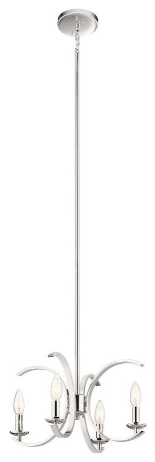 Kichler 52119CH Four Light Pendant/Semi Flush Mount, Chrome Finish