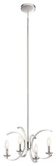 Kichler 52119CH Four Light Pendant/Semi Flush Mount, Chrome Finish