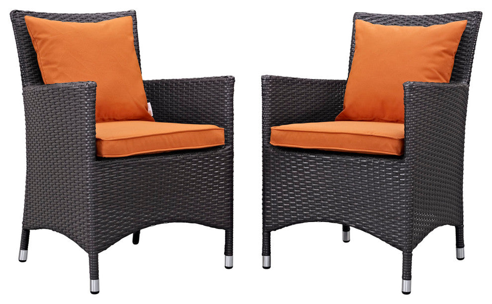 Espresso Orange Convene 2-Piece Outdoor Patio Dining Set