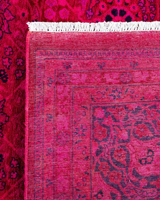 Overdyed, One-of-a-Kind Hand-Knotted Area Rug Pink, 8'1"x14'1"