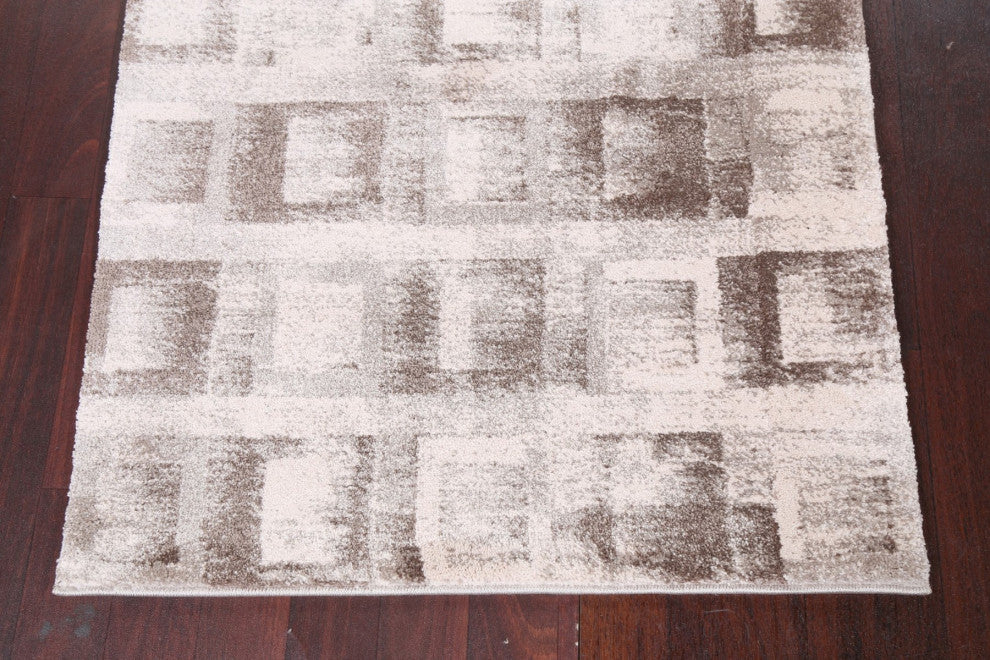 Geometric Transitional Oriental Turkish Rug Contemporary Carpet 3x8