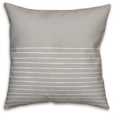 Gray and White Sketch Stripes 20x20 Throw Pillow
