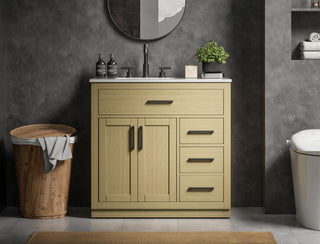 Home Living 36" Single Bathroom Vanity, Honey Brown