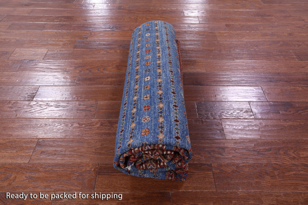 6' 7" X 10' 0" Hand Knotted Khorjin Super Kazak Wool Rug - Q12361