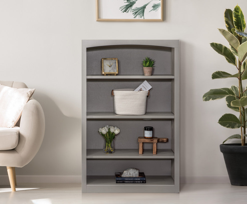 Solid Wood Bookcase, 48"x30", Storm Gray