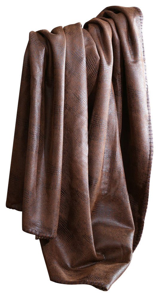 Crocodile Brown Throw