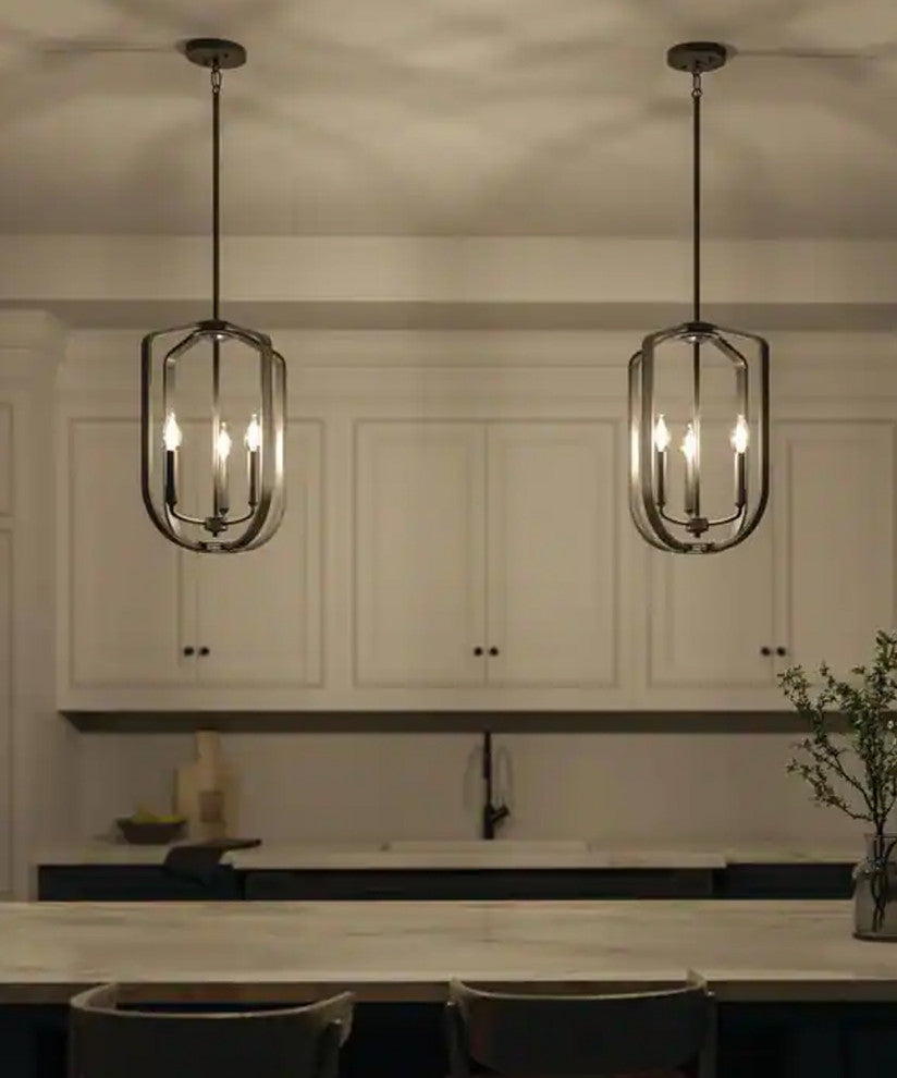 Ettore 14"W 3-Light Pendant Light Fixture by Kichler Black Steel Finish