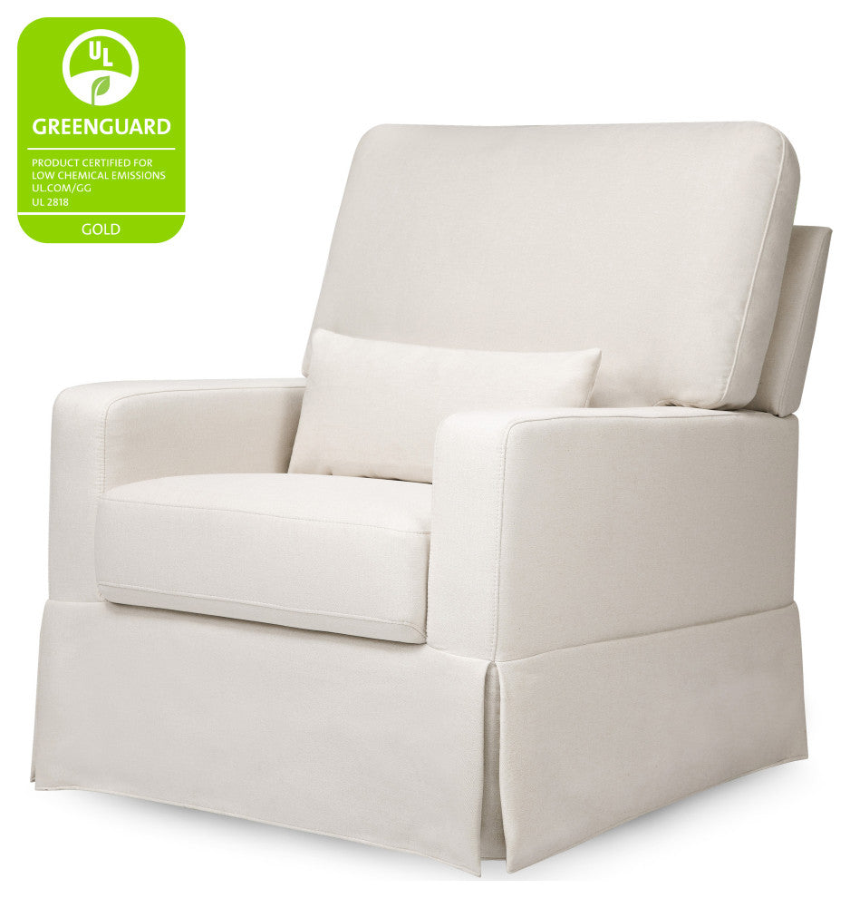 Crawford Pillowback Comfort Swivel Glider, Performance Cream Eco-Weave