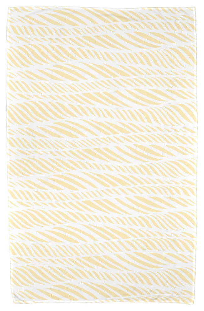 Rolling Waves, Geometric Print Beach Towel, Yellow