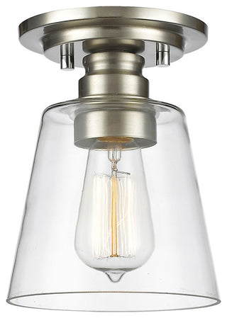 Zlite 428F1-BN 1-Light Flush Mount, Clear