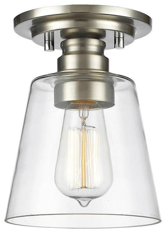 Zlite 428F1-BN 1-Light Flush Mount, Clear