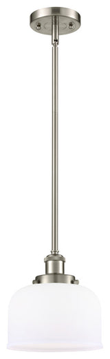 Large Bell 1-Light Pendant, Brushed Satin Nickel, Matte White