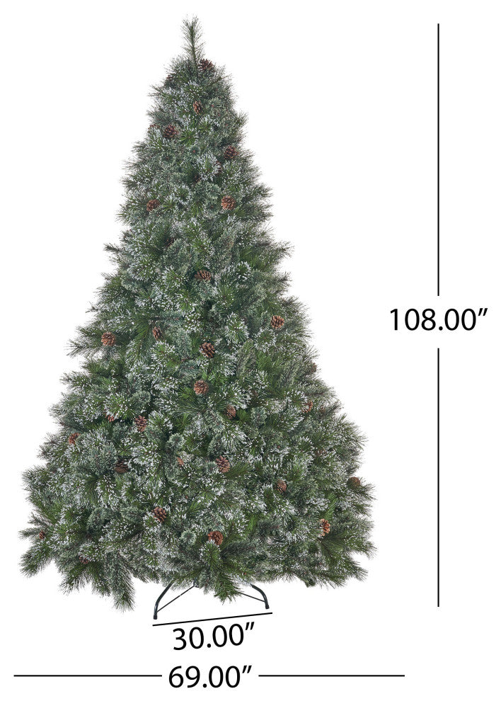 9' Cashmere and Mixed Spruce Artificial Christmas Tree, Unlit