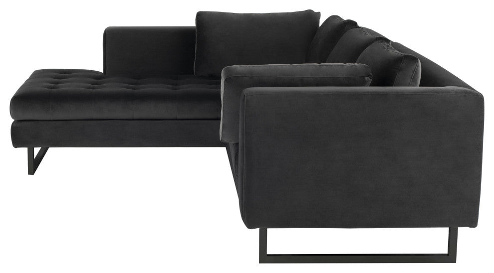 Janis Shadow Grey Fabric Sectional Sofa, HGSC521