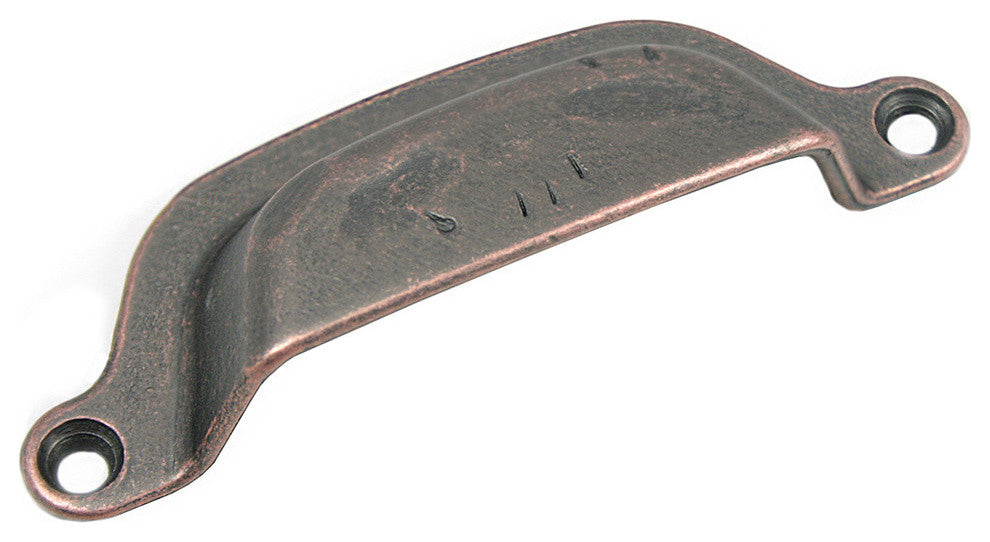 3" Cup Pull - Riverstone- Distressed Antique Copper