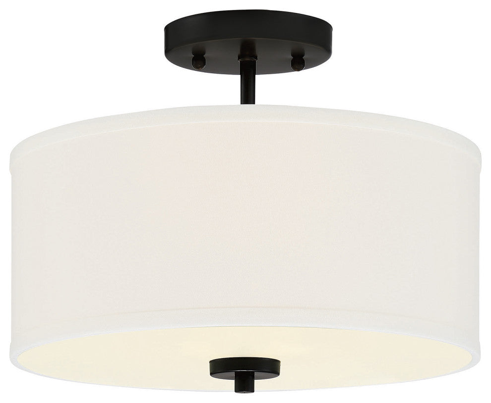 Savoy House Meridian 2 Light Semi-Flush Matte Black