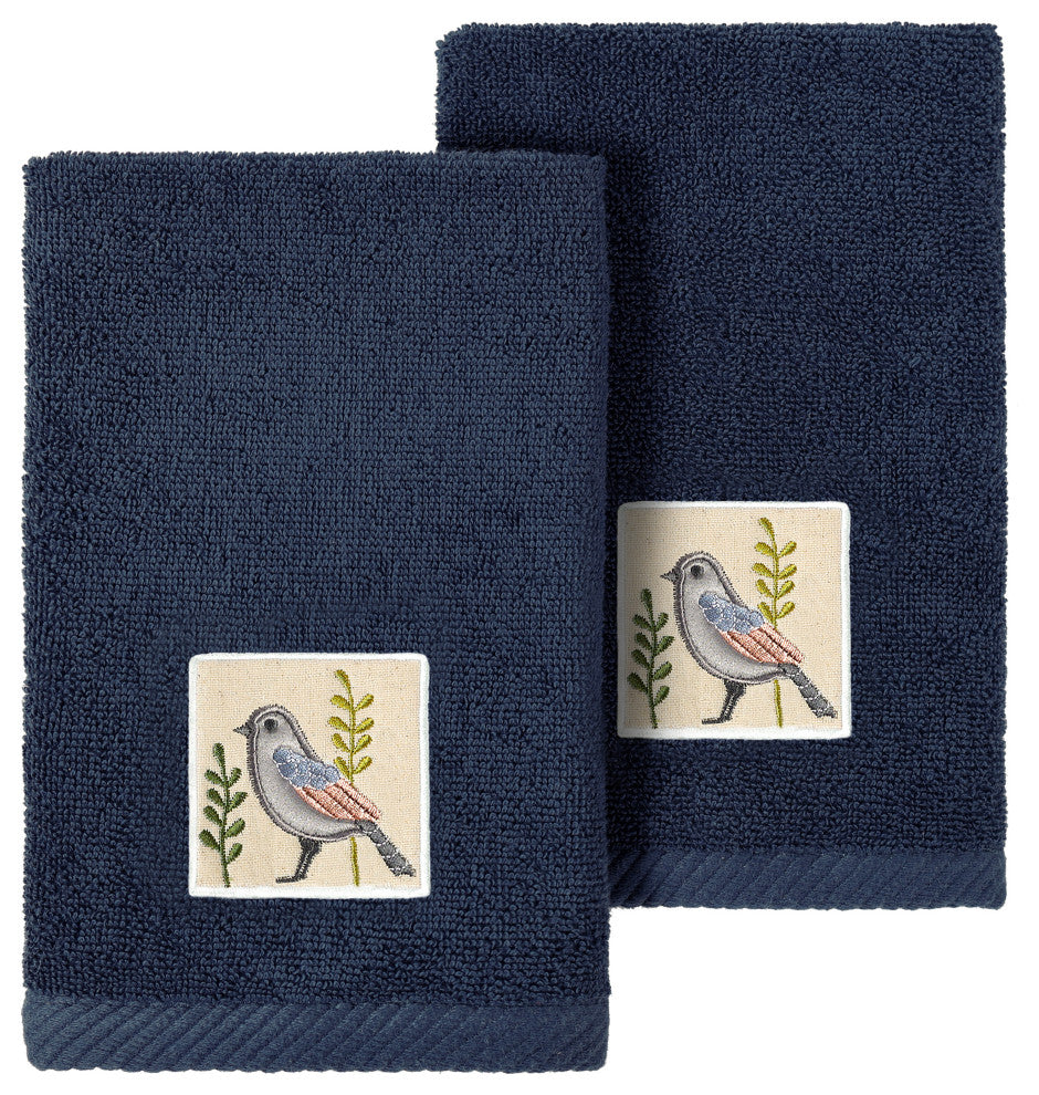 Linum Home Textiles 100% Turkish Cotton BELINDA 2PC Emb Fingertip Towel Set