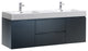 Valencia Wall Hung Double Sink Bathroom Vanity, Dark Slate Gray, 60"