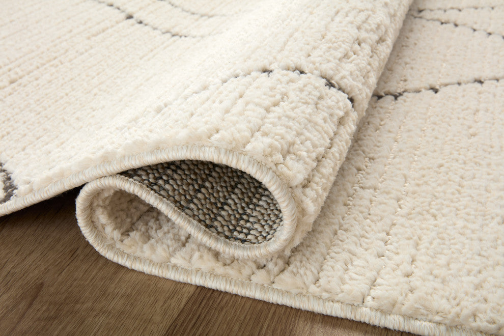Loloi II Fabian Ivory/Charcoal 18"x18" Sample Rug