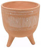 Ceramic Terracotta Abstract Planter, 5.5"D, Orange