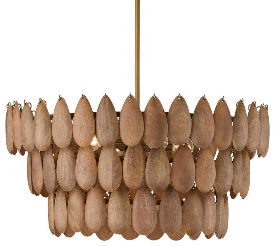 Capital Lighting 354441 Ravi 4 Light 25"W Chandelier - Light Wood / Patinaed