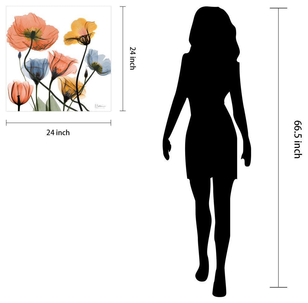 "Flowers and Ferns"Frameless Free Floating Panel Graphic Wall Art, 24"x24"