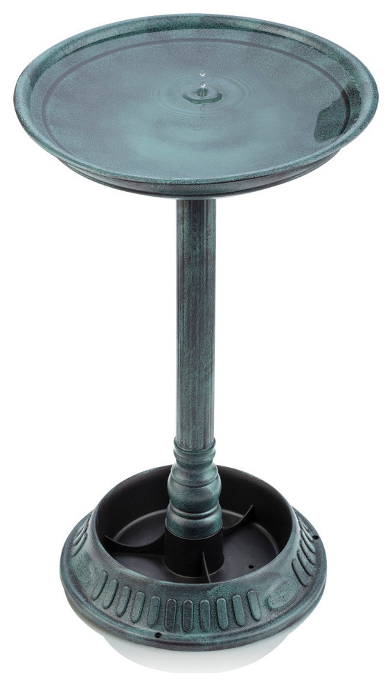 25" Tall Outdoor Birdbath with Planter Yard Statue