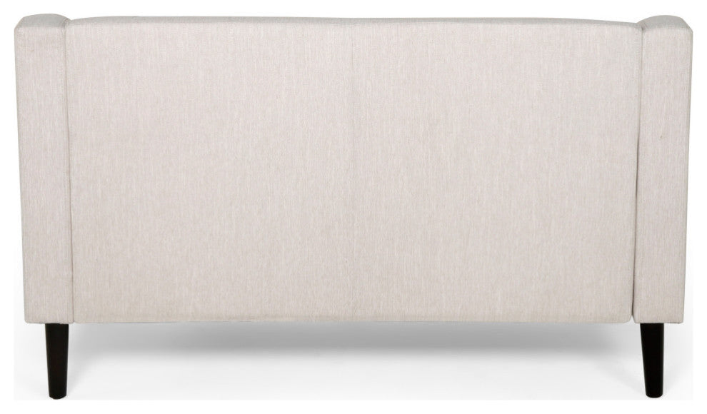 Zahara Fabric Loveseat, Beige and Dark Brown