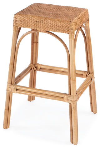 Tobias 30" Rectangular Rattan Barstool, Natural