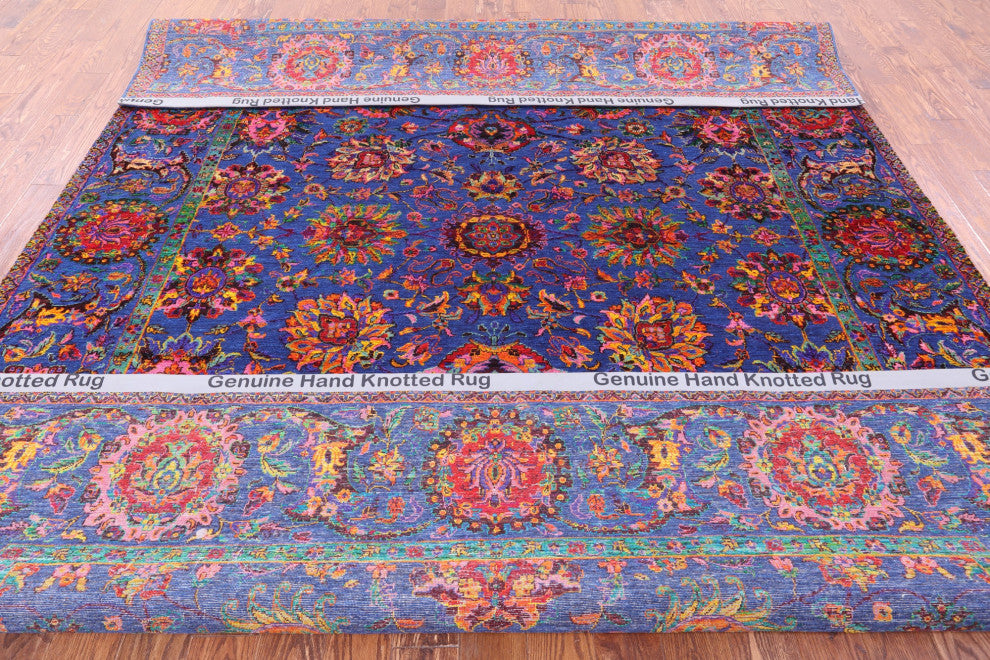9' 0" X 11' 11" Persian Handmade Wool & Silk Rug - Q15972