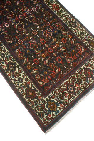 Fine Vintage Distressed Demet Charcoal/Ivory Runner, 3'4 x 9'5